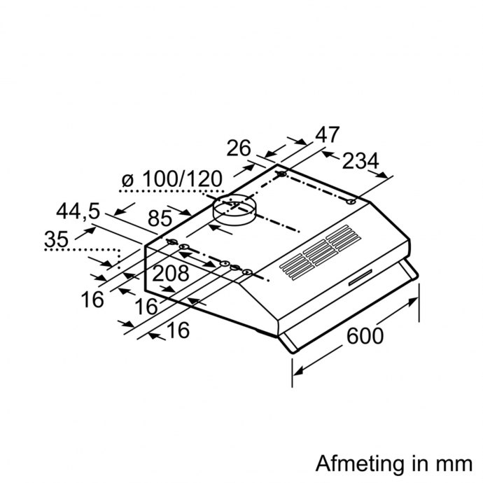 Siemens - LU62LFA21 Onderbouw afzuigkap