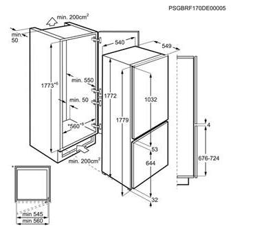 Zanussi - ZNLN18FS1 Inbouw koelkasten vanaf 178 cm