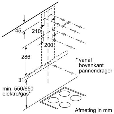 Bosch - DWB96BC50 Wandschouw afzuigkap